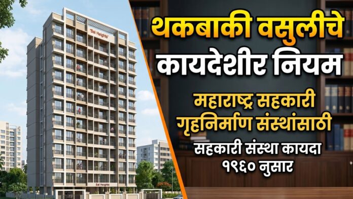 थकबाकी वसुलीचे कायदेशीर नियम सहकारी गृहनिर्माण संस्था काय करू शकते create youtbe thumbnail related to this title महाराष्ट्रातील सहकारी गृहनिर्माण संस्थांमध्ये सर्वाधिक वाद निर्माण होणाऱ्या विषयांपैकी एक म्हणजे देखभाल शुल्काची थकबाकी. अनेक संस्था नियमित देखभाल, दुरुस्ती, सुरक्षाव्यवस्था, लिफ्ट देखभाल, पाणीपुरवठा, स्वच्छता आणि इतर सामायिक खर्चासाठी सदस्यांकडून मासिक शुल्क आकारतात. मात्र काही सदस्यांकडून शुल्क वेळेवर न भरल्यास संस्थेच्या आर्थिक व्यवस्थेवर परिणाम होतो आणि संपूर्ण संस्थेच्या कारभारात अडचणी निर्माण होऊ लागतात.