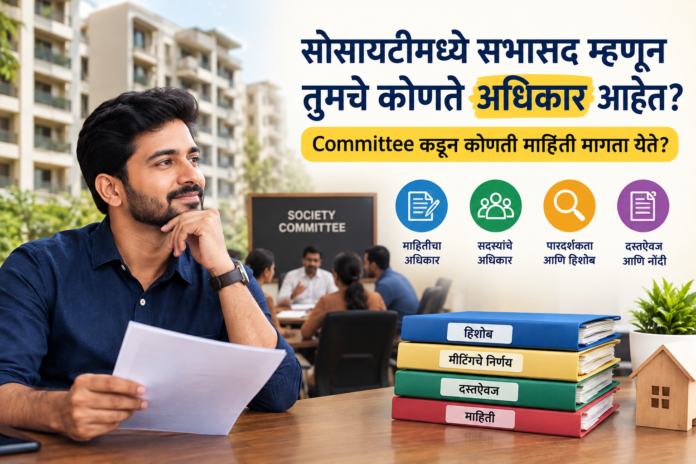सोसायटीमध्ये सभासद म्हणून तुमचे कोणते अधिकार आहेत Committee कडून कोणती माहिती मागता येते सोसायटीमध्ये सभासद म्हणून तुमचे कोणते अधिकार आहेत Committee कडून कोणती माहिती मागता येते