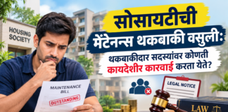 सोसायटीची मेंटेनन्स थकबाकी वसुली: थकबाकीदार सदस्यांवर कोणती कायदेशीर कारवाई करता येते?