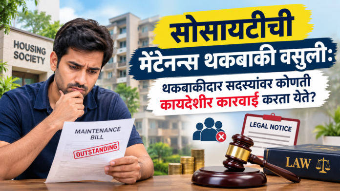 सोसायटी थकबाकीवरील कायदेशीर कारवाई सोसायटीची मेंटेनन्स थकबाकी वसुली: थकबाकीदार सदस्यांवर कोणती कायदेशीर कारवाई करता येते?
